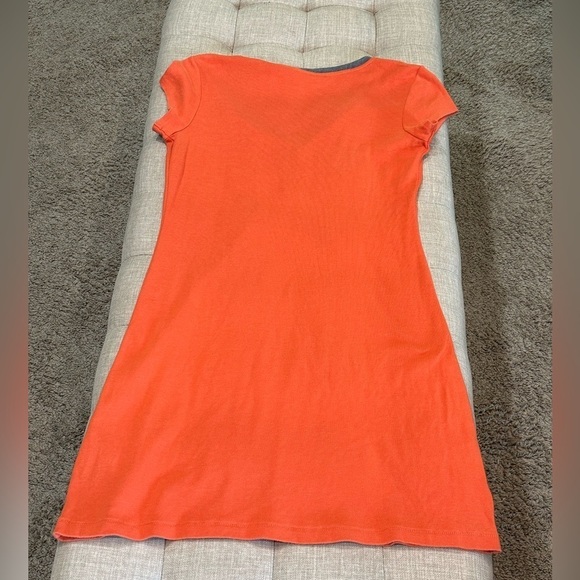 Tommy Hilfiger Orange V-Neck Polo T-Shirt Dress - Size Medium / Good Condition - Picture 2 of 10